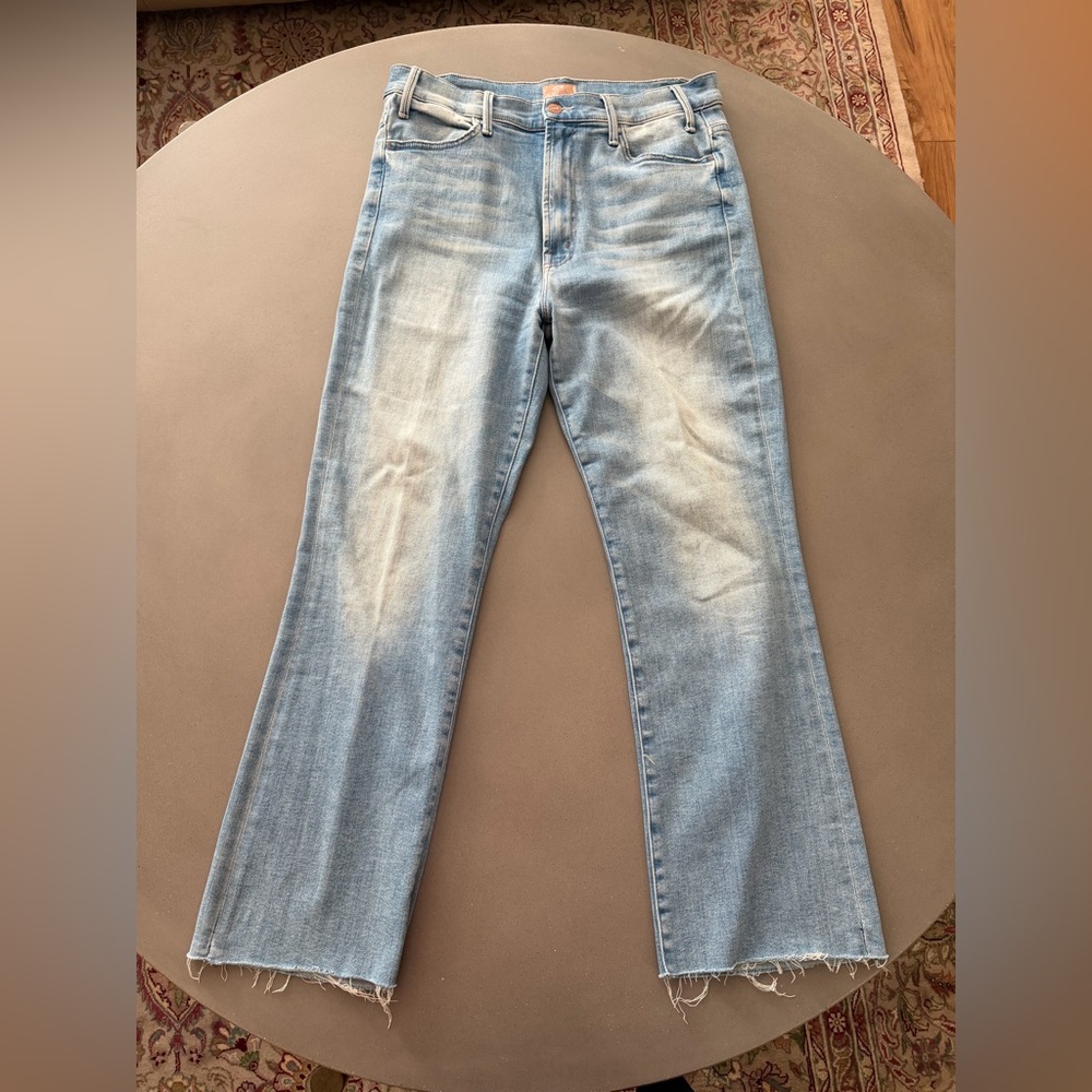 MOTHER hustler ankle fray jeans